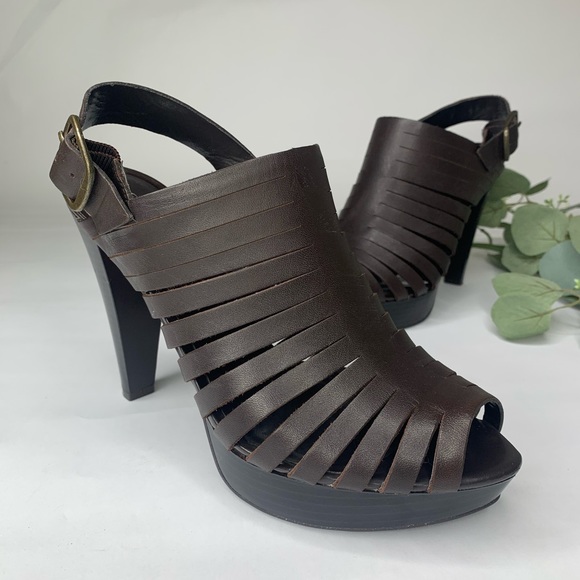 brown leather heels  8 - Picture 2 of 6